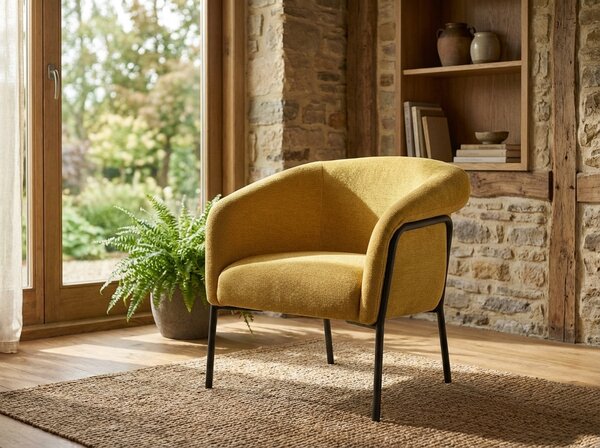 Fotoliu de design CLOVER BREGO, mustar BREGO 68