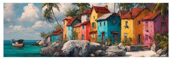 Tablou idilă tropicală cu palmieri