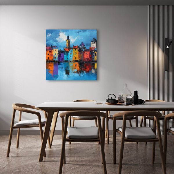 Tablou reflexii urbane vibrante