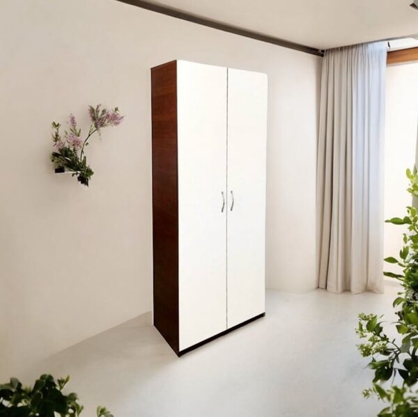Dulap Wenge Alb 2 usi, 4 polite, 197x80x40 cm, Pal 18 mm