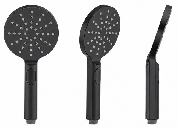 Erga Dubai, set de duș cu baterie și cap de duș 23 cm, negru mat, ERG-YKA-BP.DUBAJ23-BLK