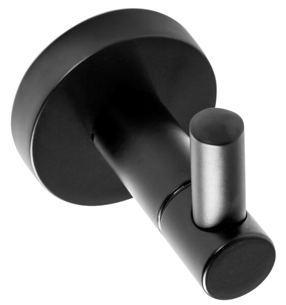 Rea accessories, suport prosop baie cu 1 cârlig MIST 03, negru mat, REA-80022