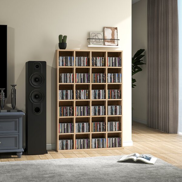 Homcom Mobila Biblioteca de Perete 24 Compartimente Inaltime Reglabila | Aosom Romania