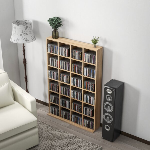 Homcom Mobila Biblioteca de Perete 24 Compartimente Inaltime Reglabila | Aosom Romania