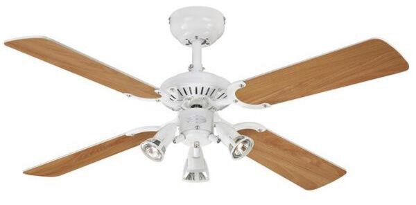 Ventilator Princess Euro, cu 3 becuri - Westinghouse Westinghouse, Princess Euro, Alb, Camera de zi, Lemn, Modern