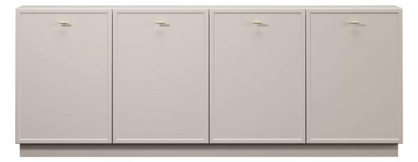 Comodă cu patru uși Lorini 200 cm - cașmir / mânere aurii T-bar