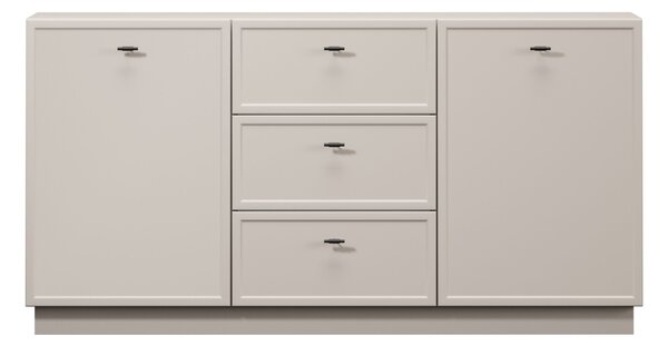 Comodă cu sertare Lorini 150 cm - cashmere / mânere negre T-bar