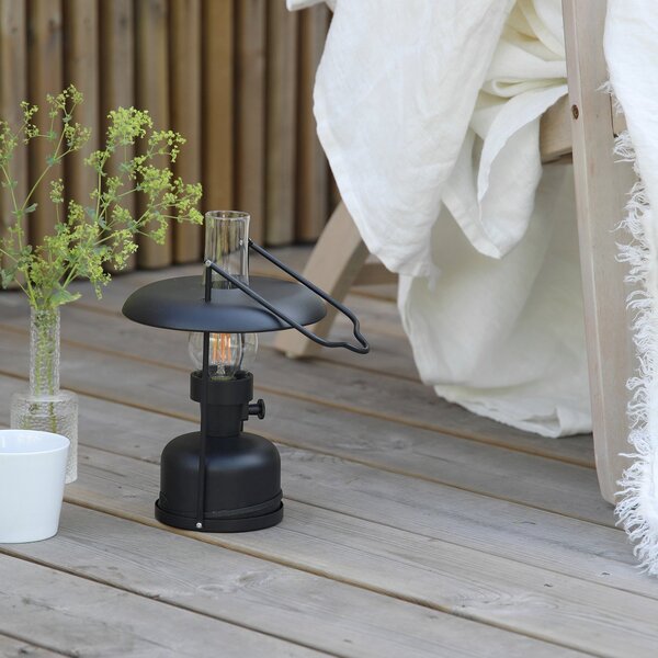 Markslöjd LED-lampa de masă cu baterie Fanos, negru, dimabil, IP44, reglabil, Negru, Camera de zi / sufragerie, Metal, Antichitate