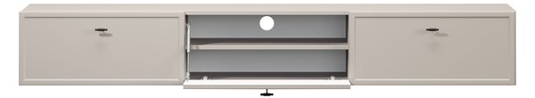 Comodă TV suspendatăă Lorini 200 cm cu sertare - cashmir / mânere negre T-bar