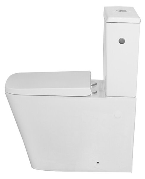 Set vas WC stativ, Fluminia, Paris, cu rezervor și capac, alb