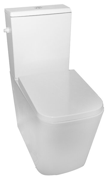 Set vas WC stativ, Fluminia, Paris, cu rezervor și capac, alb