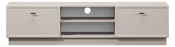 Comodă TV Lorini 150 cm cu sertare - culoare cașmir / mânere negre tip T-bar