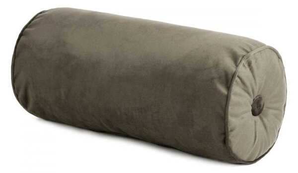 Pernă de catifea în formă de cilindru, de culoare bej 20 x 45 cm