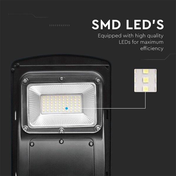 Lampă LED stradală solară dimabilă LED/6W/3,2V 6000K IP65 5000 mAh + telecomandă