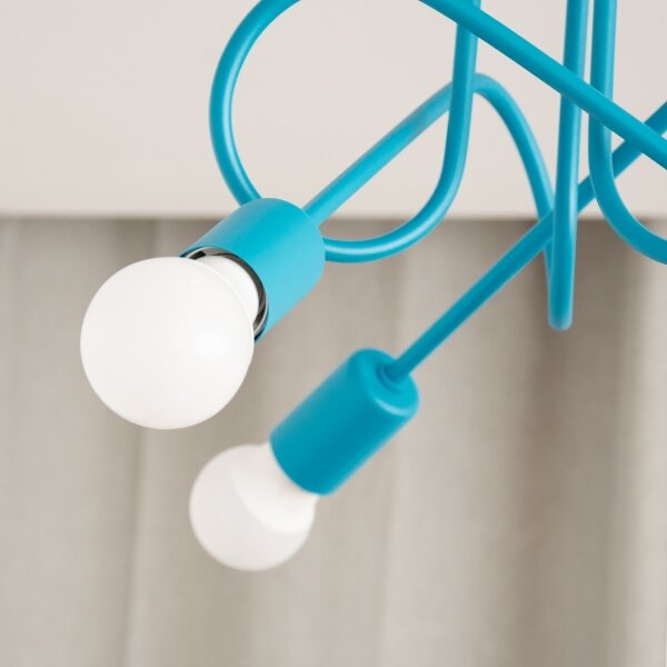 Lustră LED aplicată pentru copii OXFORD, 3xE27/15W/230V, albastră