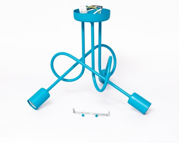 Lustră LED aplicată pentru copii OXFORD, 3xE27/15W/230V, albastră