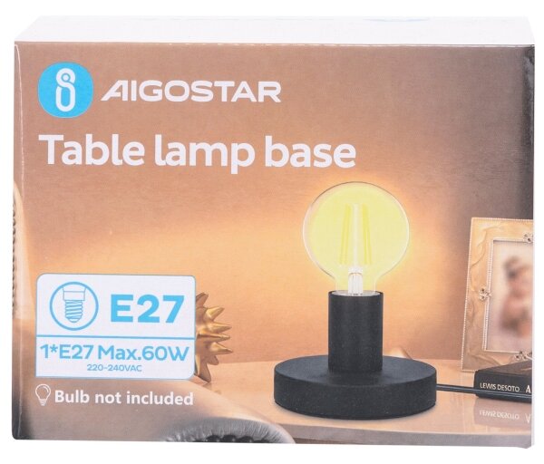 Lampă de masă Aigostar 1xE27/60W/230V negru