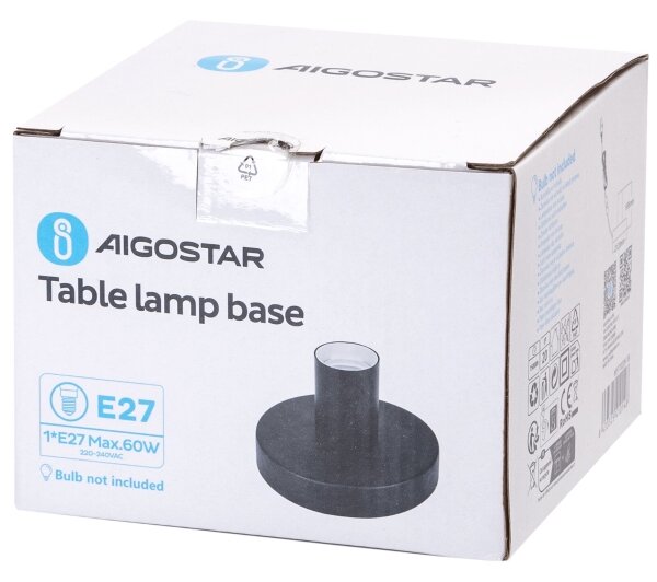 Lampă de masă Aigostar 1xE27/60W/230V negru
