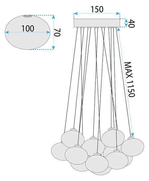 Lampă suspendată MS025-13CP Chrome