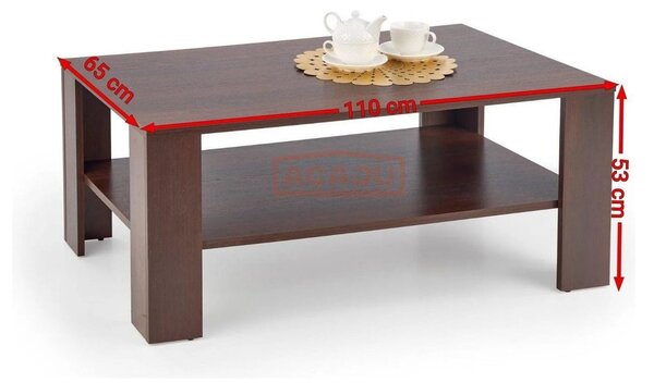 Masuta cafea KWADRO, nuc inchis, 110x65x53 cm