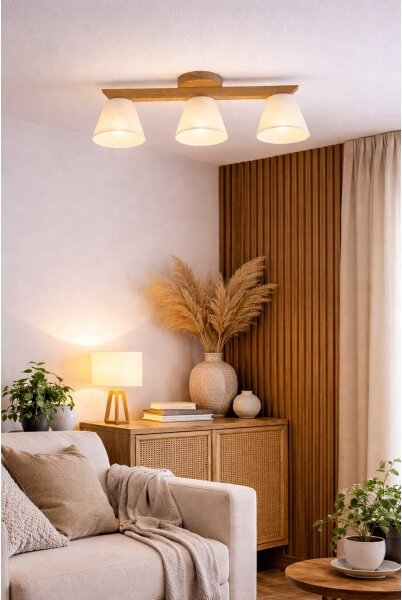 Lustr ANTONIO 3xE14/40W/230V, montaj plafon, stejar