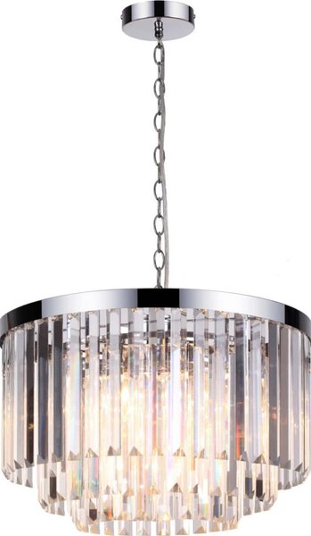 Candelabru pe lanț VETRO 5xE14/60W/230V, crom lucios