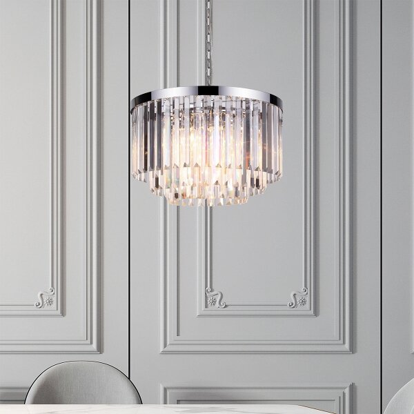 Candelabru pe lanț VETRO 5xE14/60W/230V, crom lucios