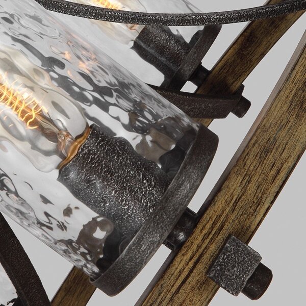 Quintiesse QN-ANGELO5 - Candelabru suspendat pe lanț ANGELO 5xE27/60W/230V, finisaj stejar
