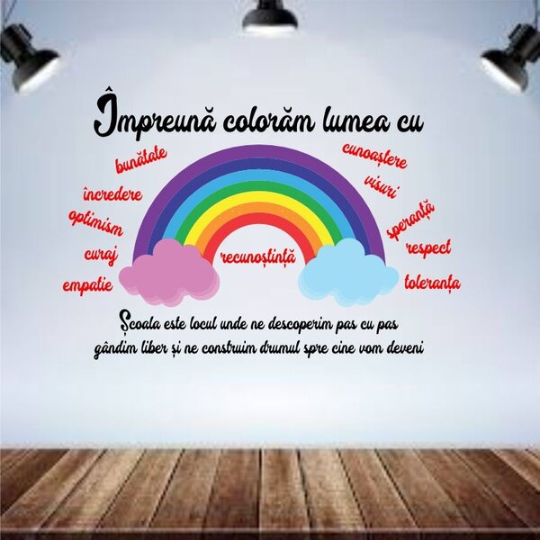 Sticker perete Impreuna coloram lumea