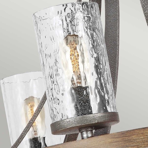 Quintiesse QN-ANGELO6 - Candelabru cu lanț ANGELO 6xE27/60W/230V, decor stejar