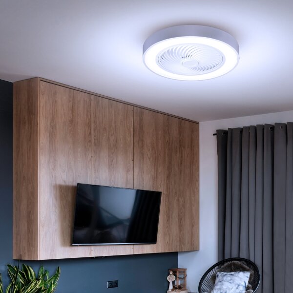 Brilagi-LED Plafonieră cu ventilator reglabilă, LED 30W, 230V, 3000-6500K, albă, cu telecomandă