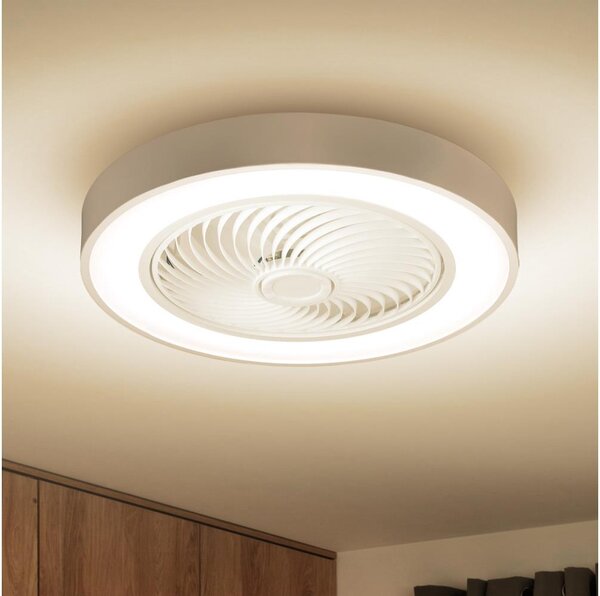 Brilagi-LED Plafonieră cu ventilator reglabilă, LED 30W, 230V, 3000-6500K, albă, cu telecomandă