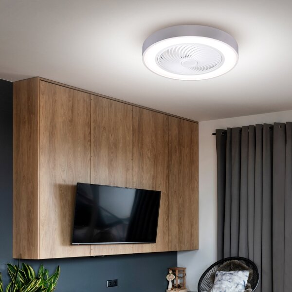 Brilagi-LED Plafonieră cu ventilator reglabilă, LED 30W, 230V, 3000-6500K, albă, cu telecomandă