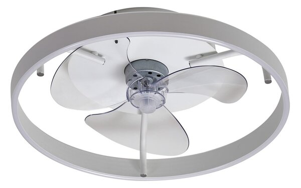 Ventilator de tavan cu LED Momitu, alb, aluminiu, Ø 50 cm - Lindby Lindby, Momitu, reglabil, Alb, Camera de zi, Aluminiu, Modern