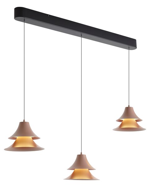 Lampă suspendată neagră cu mocha incl. LED cu 3 trepte de intensitate luminoasă 3 lumini Easylift - Witch