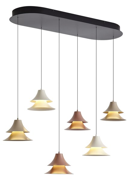 Lampă suspendată multicoloră cu LED, cu dimmer, cu 6 lumini Easylift - Witch