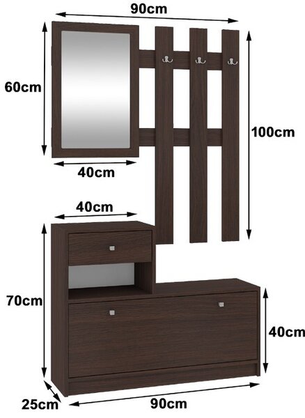 Mobilier hol Zariel (wenge). Promo -23%. 1068549