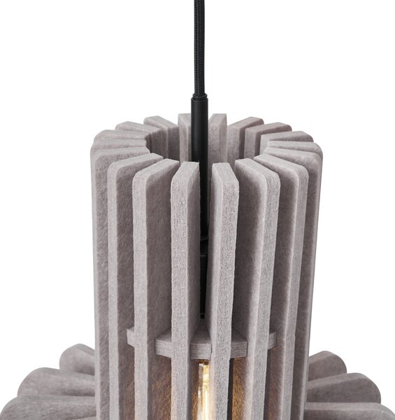 Lampă suspendată retro neagră cu 3 lumini gri-maro - Felt