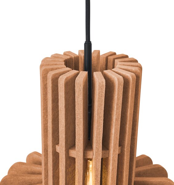 Lampă suspendată retro neagră cu portocaliu, cu 3 lumini - Felt