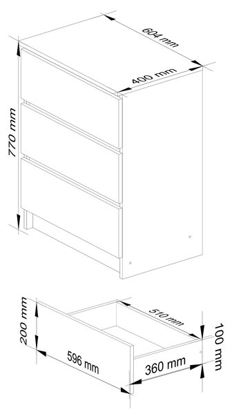 Comodă Kalista II (Alb + stejar sonoma). Promo -16%. 1068618