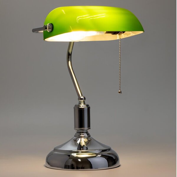 Lampă de masă Brilagi BANK OFFICE 1xE27/60W/230V crom lucios/verde