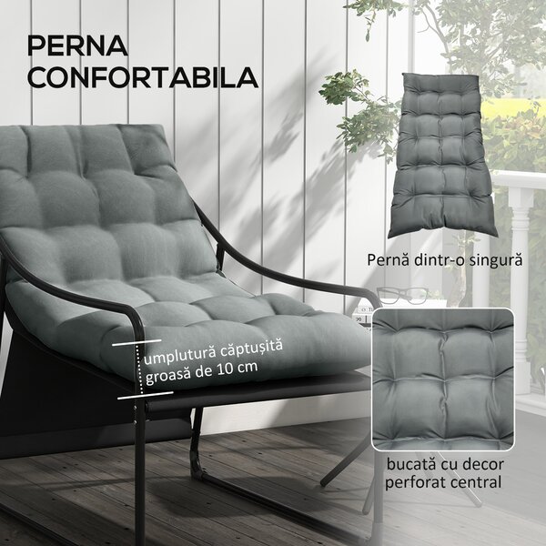 Outsunny Scaun de Gradina cu Perna Groasa, Canapea Mobilier | Aosom Romania