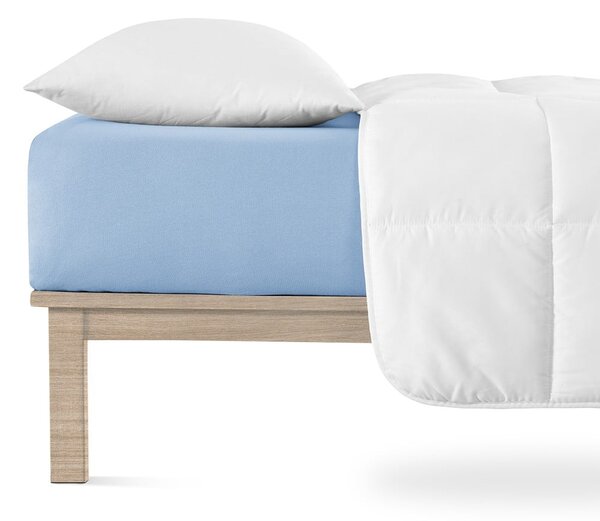 Cearceaf albastru din jerseu cu elastic 200x200 cm Boxspring – Andrea Simone
