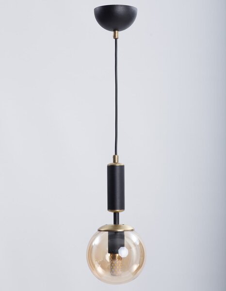 Lustră galben-negru cu abajur din sticlă ø 15 cm Hector – Squid Lighting