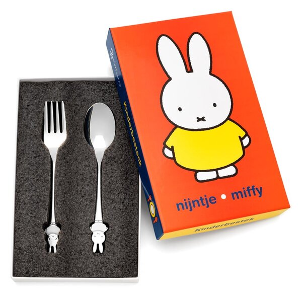 Tacâmuri argintii din oțel inoxidabil pentru copii Miffy – Zilverstad