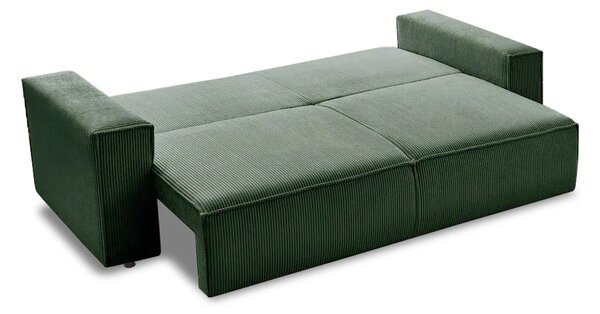 Canapea Extensibilă 3 locuri CLOUD, cu ladă de depozitare, 240x87x85 cm, Verde-Zoom