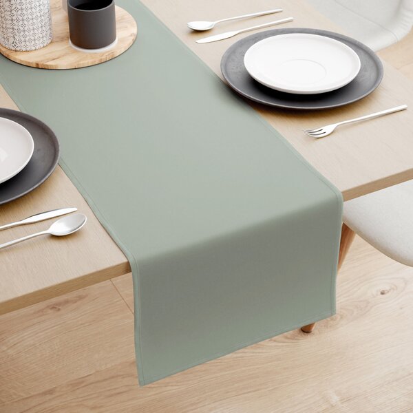 Goldea napron de masă 100% bumbac - verde salvie 35x140 cm