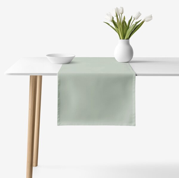 Goldea napron de masă 100% bumbac - verde salvie 35x140 cm