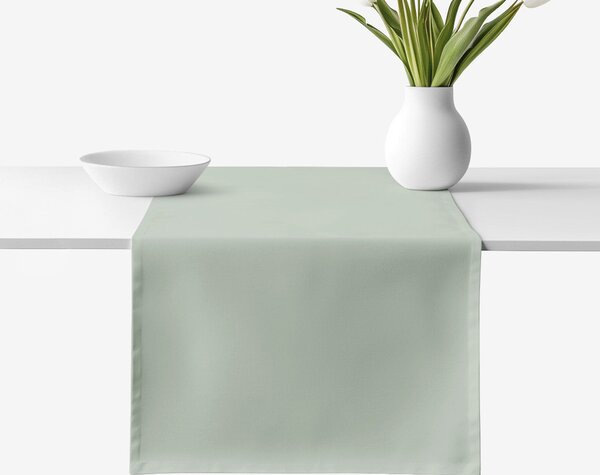 Goldea napron de masă 100% bumbac - verde salvie 35x140 cm