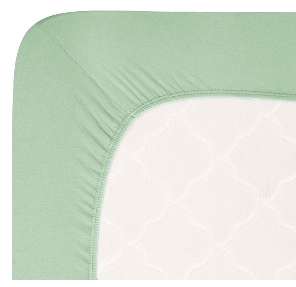 Cearceaf verde din jerseu cu elastic 180x200 cm Boxspring – Andrea Simone